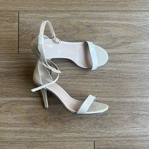 Mix No. 6 Tan/Light Nude Ankle Strap Stilettos (size 10)